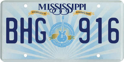 MS license plate BHG916