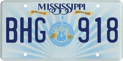 MS license plate BHG918