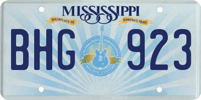 MS license plate BHG923