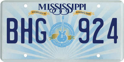 MS license plate BHG924