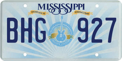 MS license plate BHG927