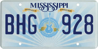 MS license plate BHG928