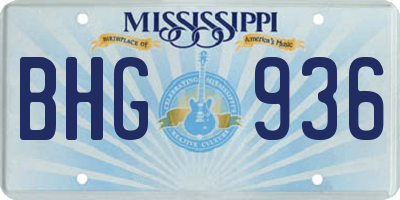 MS license plate BHG936