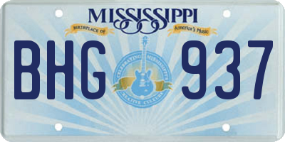 MS license plate BHG937