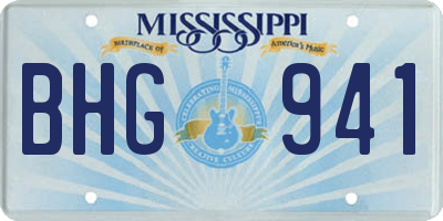 MS license plate BHG941