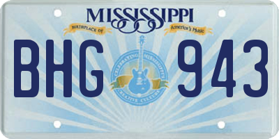 MS license plate BHG943