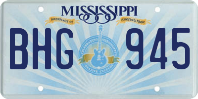 MS license plate BHG945