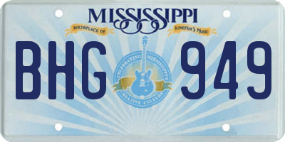 MS license plate BHG949