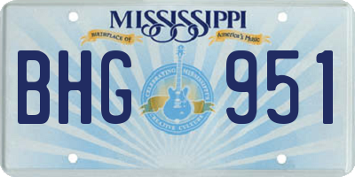MS license plate BHG951