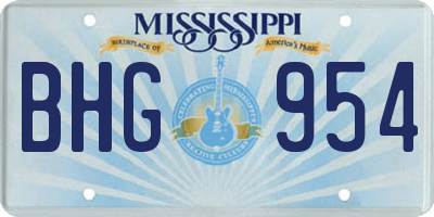 MS license plate BHG954