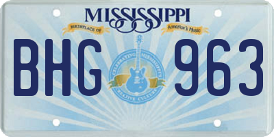 MS license plate BHG963