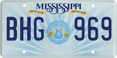 MS license plate BHG969