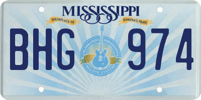 MS license plate BHG974