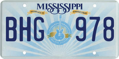 MS license plate BHG978