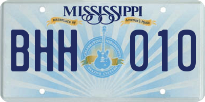 MS license plate BHH010