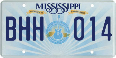 MS license plate BHH014