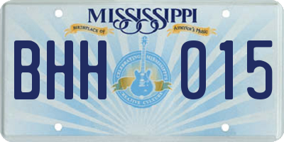 MS license plate BHH015