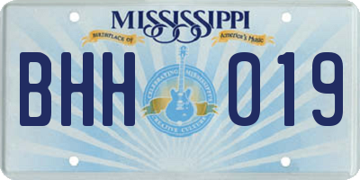 MS license plate BHH019