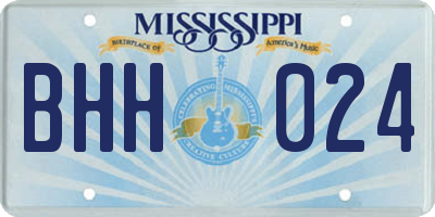 MS license plate BHH024