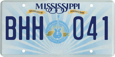 MS license plate BHH041