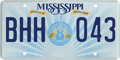 MS license plate BHH043