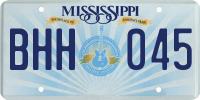MS license plate BHH045