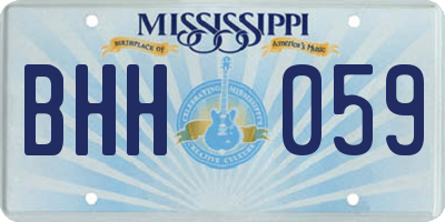 MS license plate BHH059