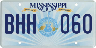 MS license plate BHH060