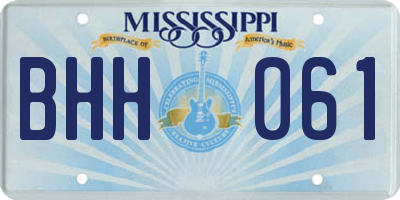 MS license plate BHH061