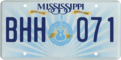 MS license plate BHH071