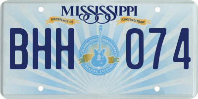 MS license plate BHH074