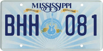 MS license plate BHH081