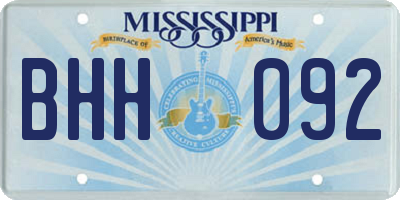 MS license plate BHH092