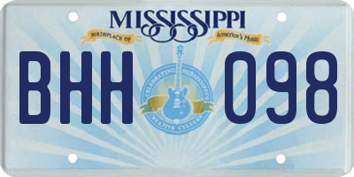 MS license plate BHH098
