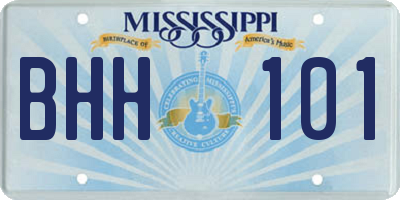 MS license plate BHH101