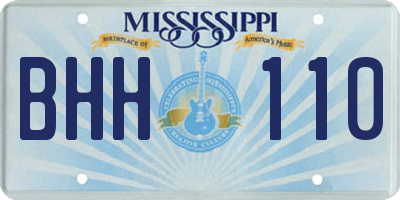 MS license plate BHH110