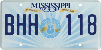 MS license plate BHH118