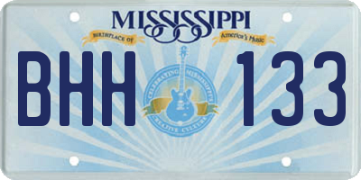 MS license plate BHH133