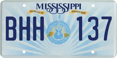 MS license plate BHH137