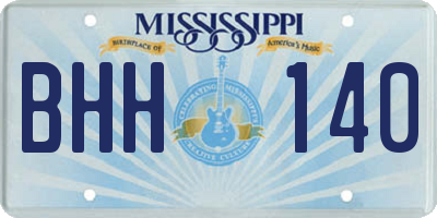 MS license plate BHH140