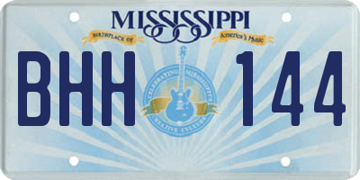 MS license plate BHH144