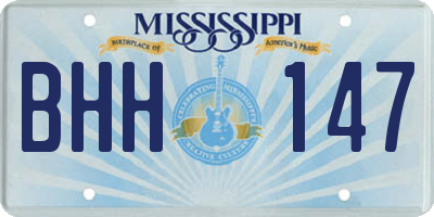 MS license plate BHH147