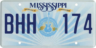 MS license plate BHH174