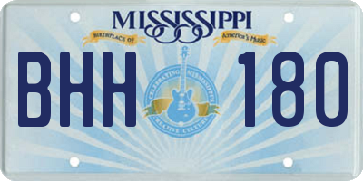 MS license plate BHH180