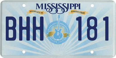 MS license plate BHH181
