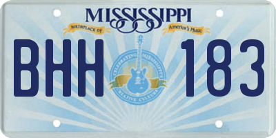 MS license plate BHH183