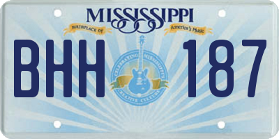 MS license plate BHH187