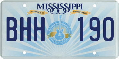 MS license plate BHH190