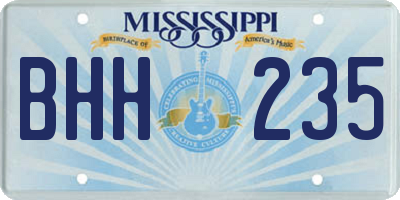 MS license plate BHH235
