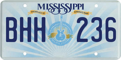 MS license plate BHH236